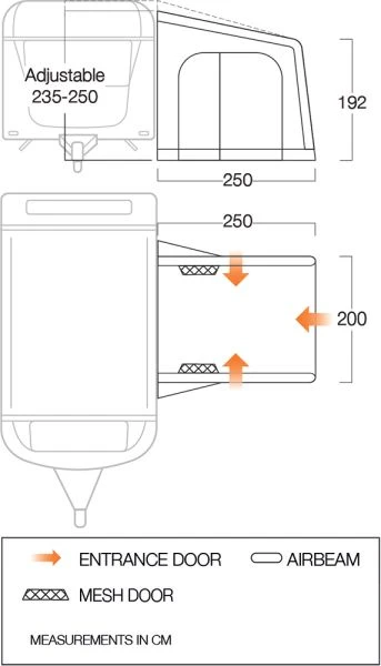 Vango Balletto Air 200 Awning 2023 - Image 2
