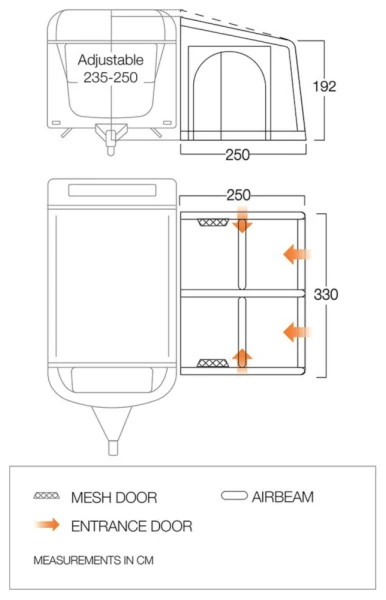 Vango Balletto Air 330 ProShield Awning 2023 - Image 2