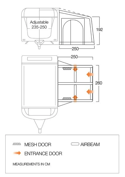 Vango Balletto Air 260 ProShield Awning 2023 - Image 2