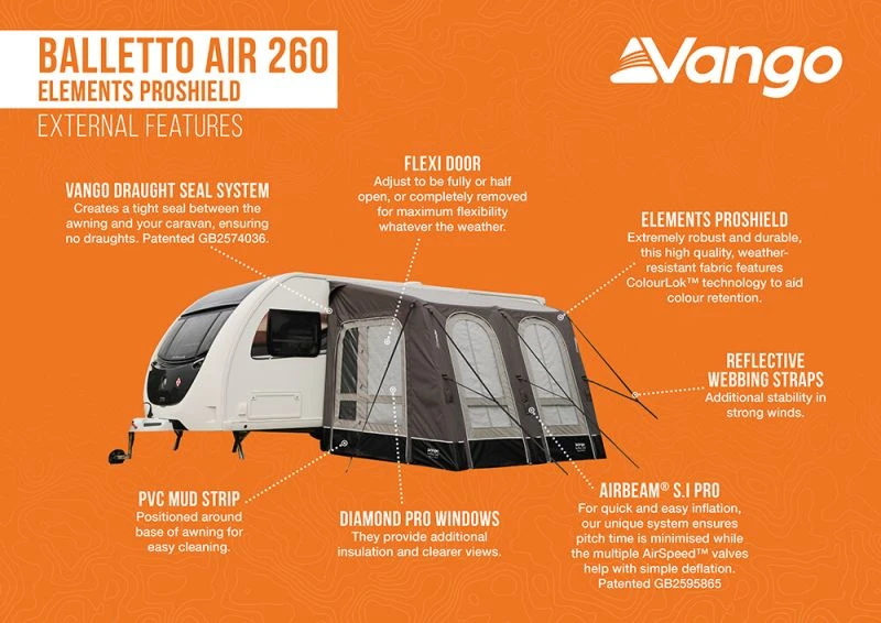 Vango Balletto Air 260 ProShield Awning 2023 - Image 3