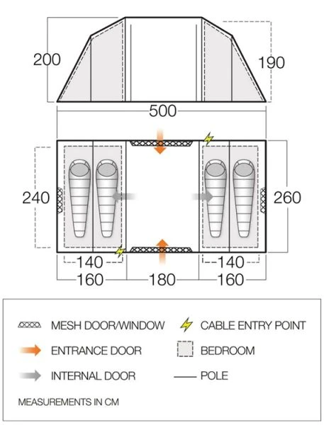 Vango Castlewood 400 (Poled) Tent 2023 (Incl. Footprint) - Image 2