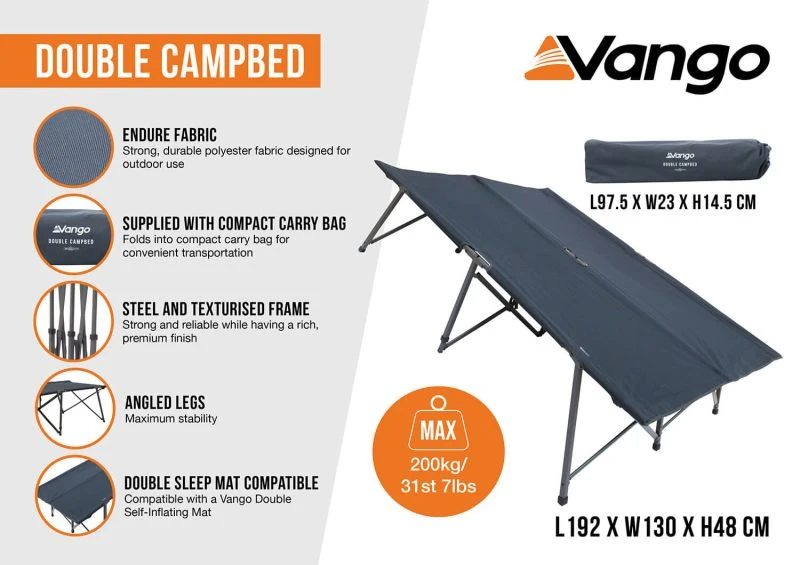 Vango Camp Bed - Double - Image 2