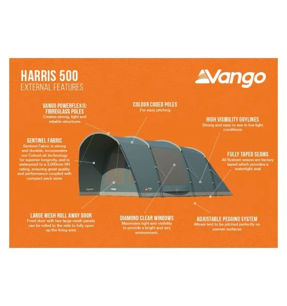 Vango Harris 500 (Poled) Tent 2023 - Image 3