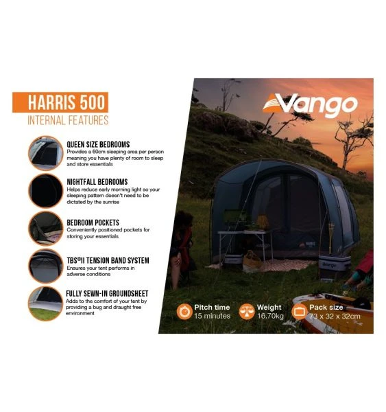 Vango Harris 500 (Poled) Tent 2023 - Image 4