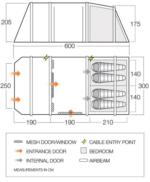 Vango Lismore Air 450 Airbeam Tent 2023 (Incl. Footprint) - Image 2