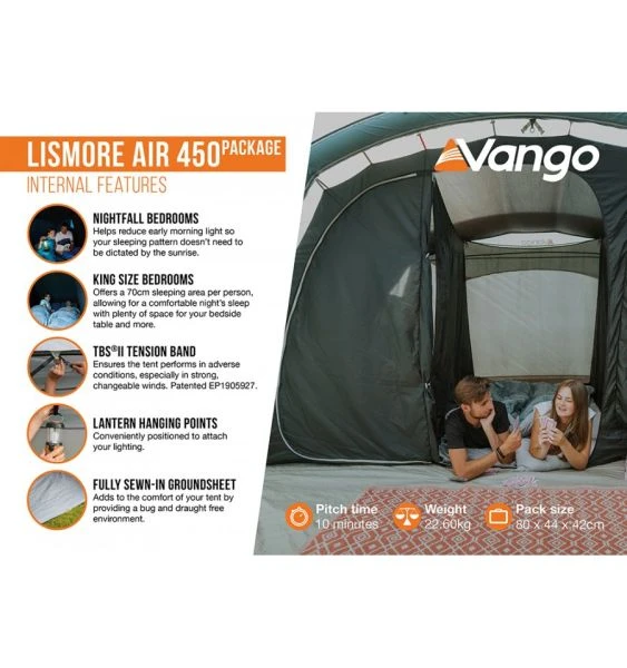Vango Lismore Air 450 Airbeam Tent 2023 (Incl. Footprint) - Image 4