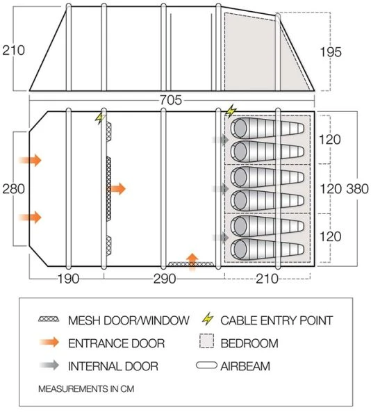 Vango Lismore Air 600XL Airbeam Tent 2023 (Incl. Footprint) - Image 2