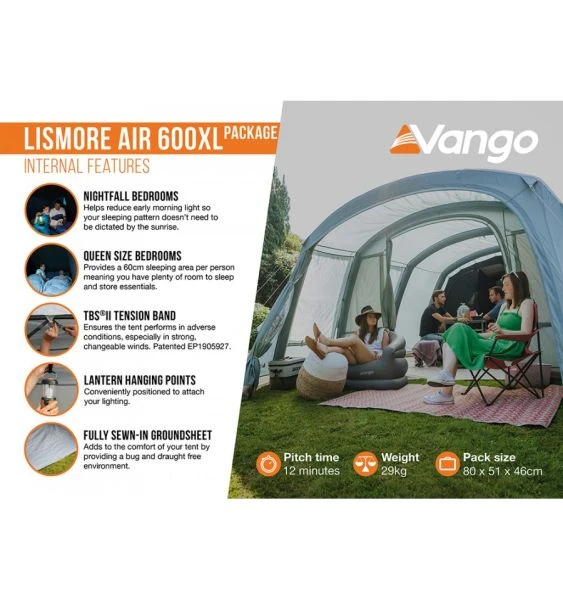 Vango Lismore Air 600XL Airbeam Tent 2023 (Incl. Footprint) - Image 4