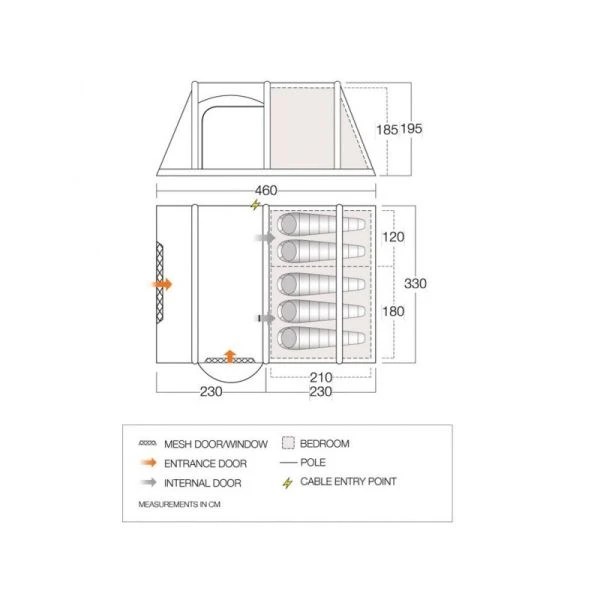 Vango Osiris Air 500 Airbeam Tent 2022 - Image 2