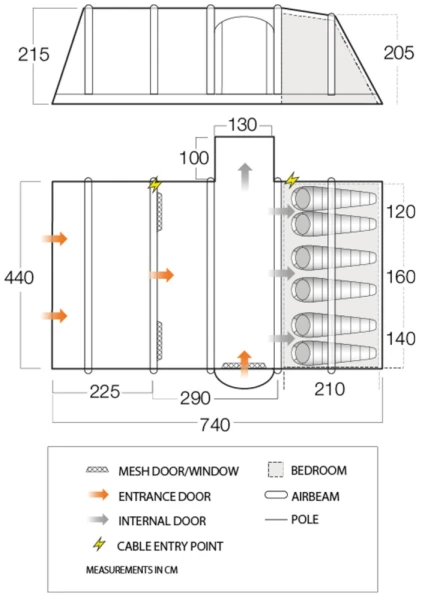 Vango Rome II Air 650XL Airbeam Tent 2023 (Incl. Footprint) - Image 2