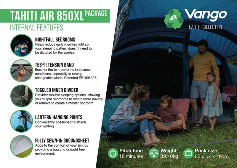 Vango Tahiti Air 850XL Airbeam Tent 2023 - Image 4