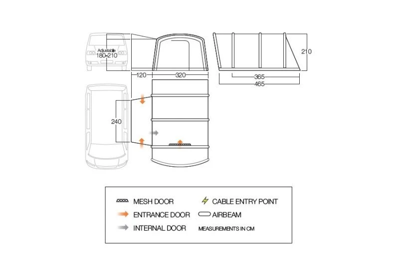 Vango Vacation Air Low Driveaway Awning 2023 - Image 2