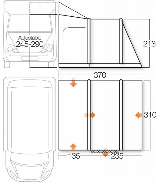 Vango Kela V Tall Inflatable Awning 2022 - Image 2