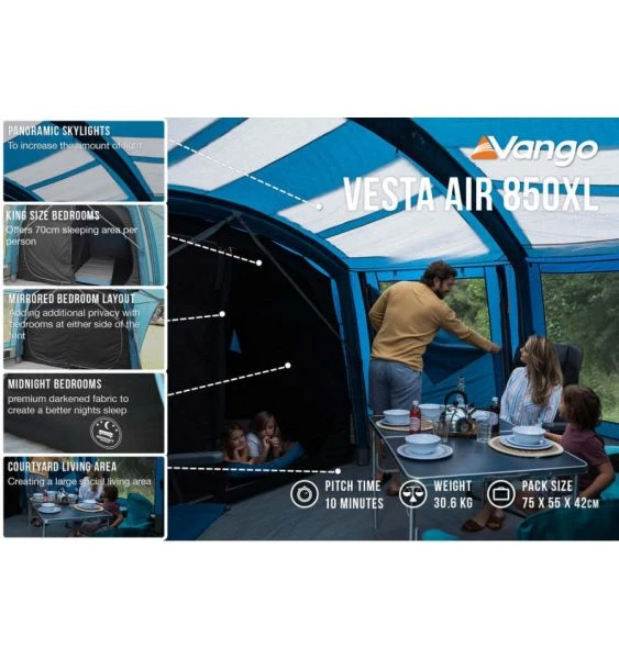 Vango Vesta Air 850XL Airbeam Tent 2023 - Image 5