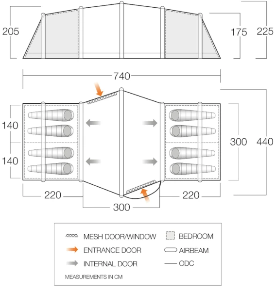 Vango Vesta Air 850XL Airbeam Tent 2023 - Image 2